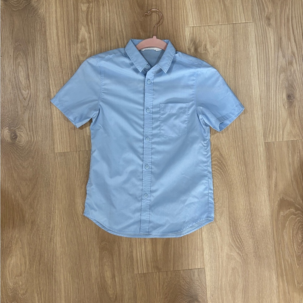 Boys Light Blue Easy Iron Dress Shirt Size 9–10